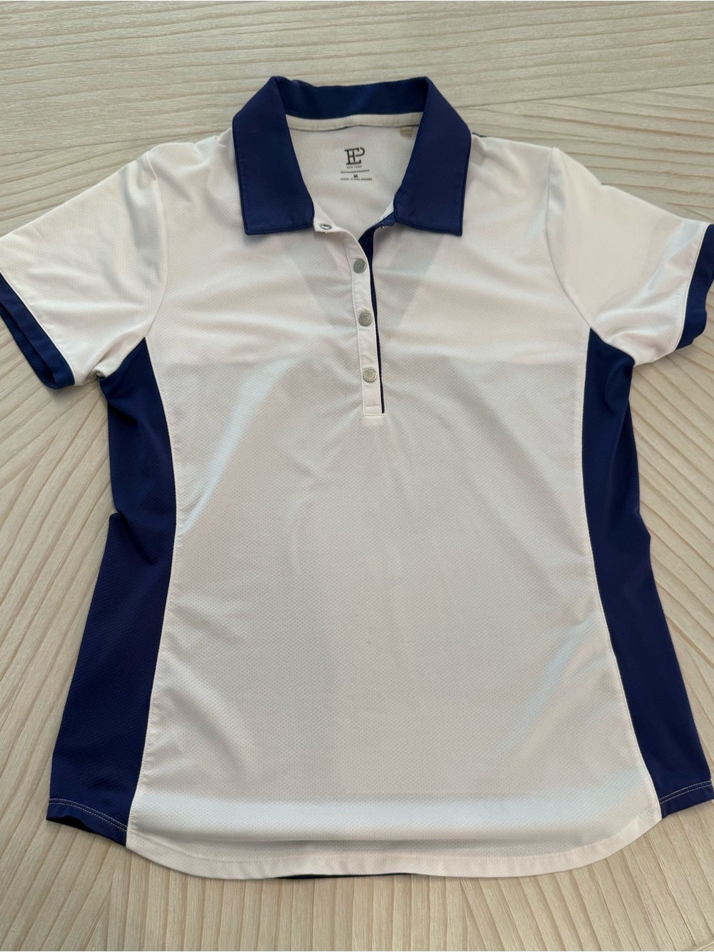 EP Performance Women’s White & Navy Short Sleeve Polo